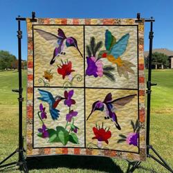 Bird And Flower 02 DHCKL0909 Quilt Blanket and Home Decor