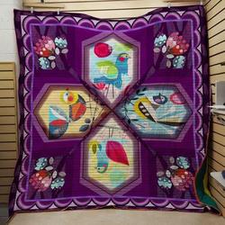 Bird And Flower Quilt V1 and Home Decor
