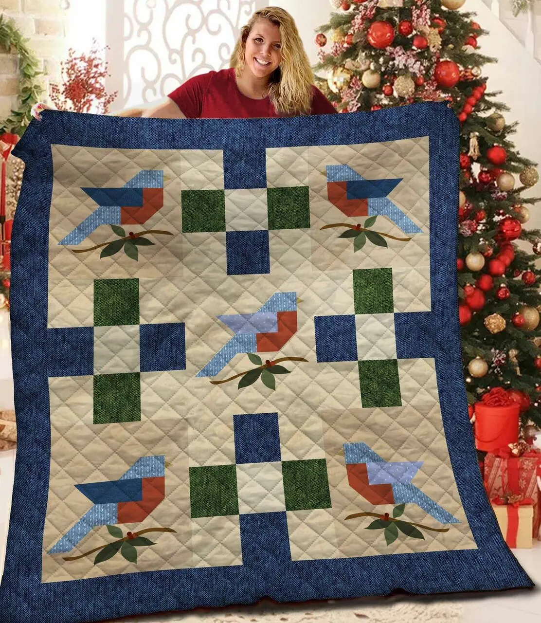 Bird Jfj Quilt Dg and Home Decor
