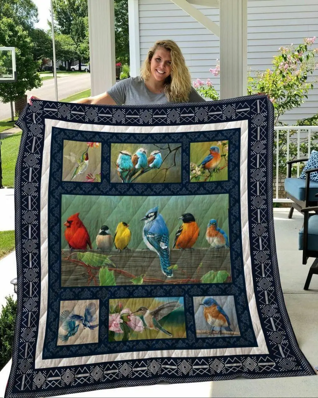 Bird Jfj Quilt Od and Home Decor