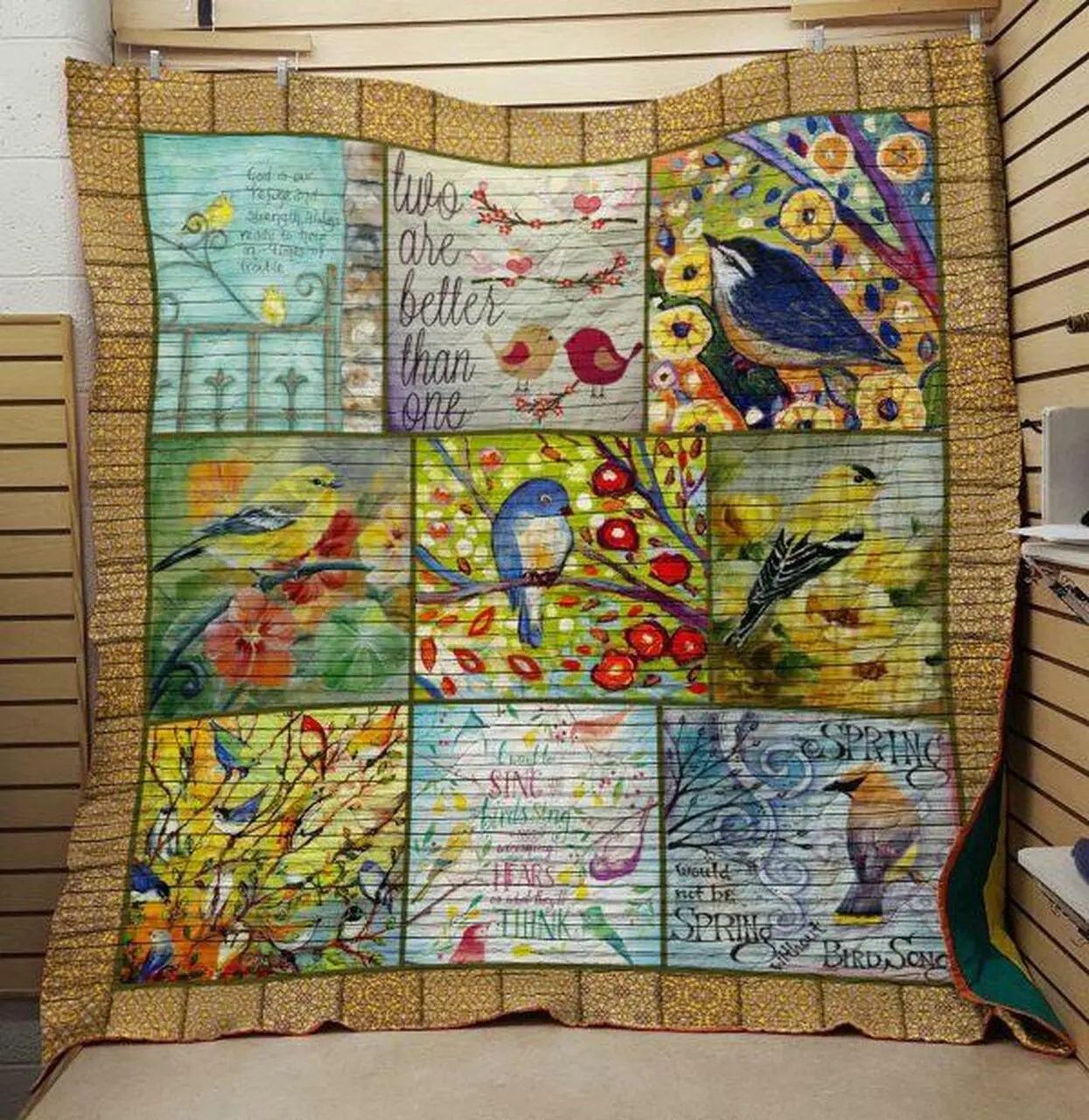 Bird: Two Are Better Than One Quilt and Home Decor