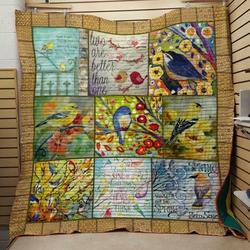 Bird: Two Are Better Than One Quilt and Home Decor