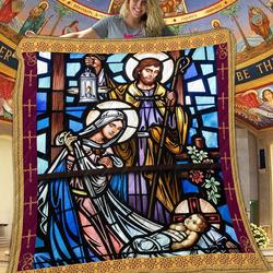 Birth Of Jesus Quilt Blanket DHC1401740VT and Home Decor