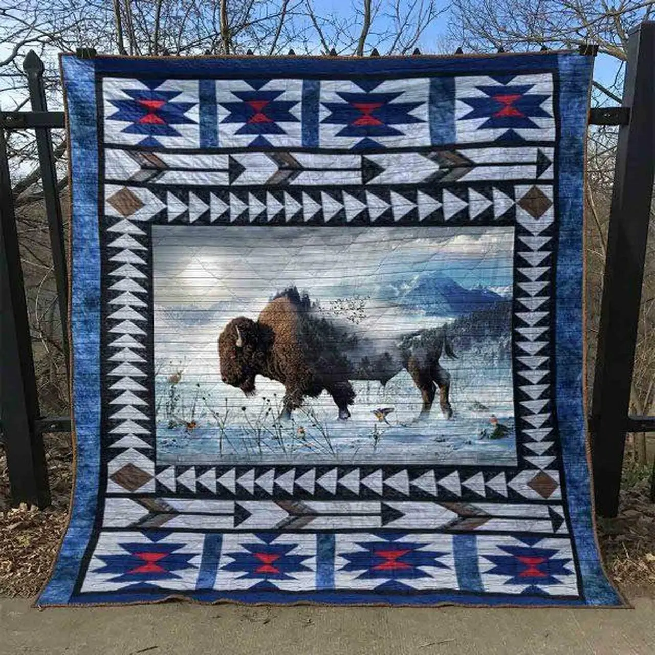 Bison The Wild Quilt Blanket Lk08 Quilt and Home Decor