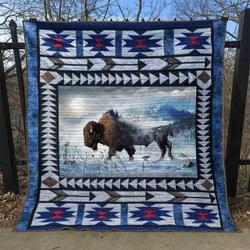 Bison The Wild Quilt Blanket Lk08  Quilt and Home Decor