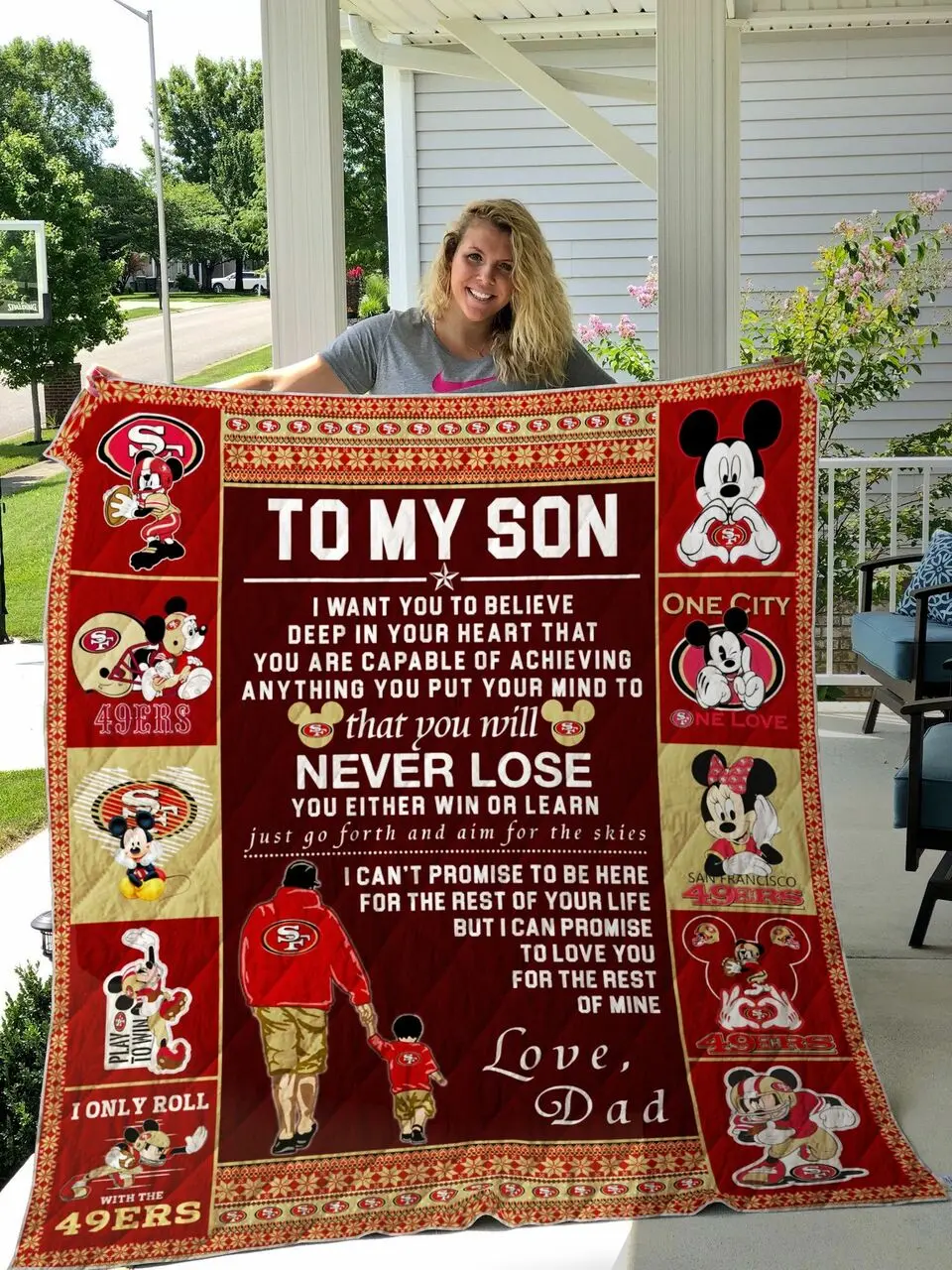 Bl San Francisco 49Ers, To My Sonquilt Blanket and Home Decor