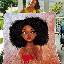 Black Afro Natural TH2309100CL Quilt Blanket and Home Decor