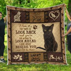 Black Cat Beside You O Quilt Dv and Home Decor