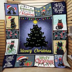 Black Cat Christmas Jfj Quilt Wj and Home Decor