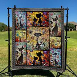Black Cat DHCCNA0909 Quilt Blanket and Home Decor