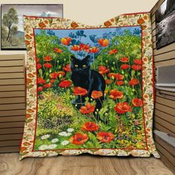 Black Cat Garden JM2 NNQ131098 3D Customized Quilt and Home Decor