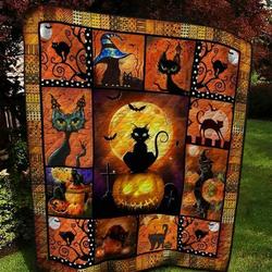Black Cat Halloween Cla0710082Q Quilt Blanket and Home Decor