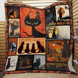 Black Cat Halloween Quilt Blanket ABC07112657 and Home Decor
