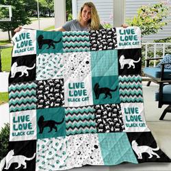 Black Cat I Love My Black Cat ZV5 NTTH011298 3D Customized Quilt and Home Decor