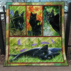 Black Cat In Garden NTTH011298 NDC 3D Customized Quilt and Home Decor