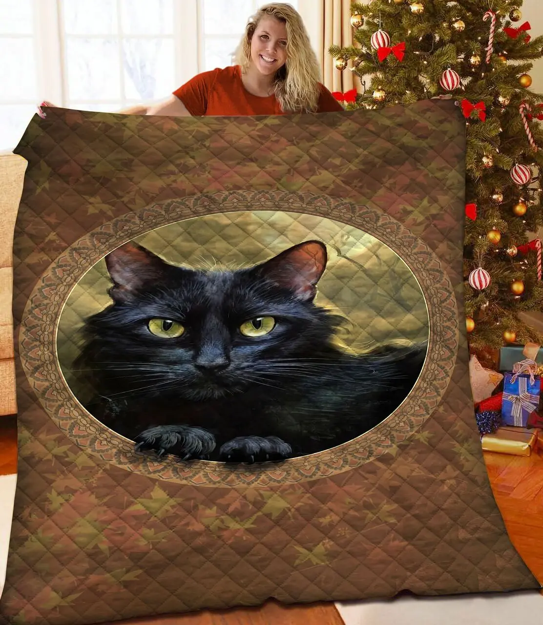 Black Cat Jfj Quilt Yl and Home Decor