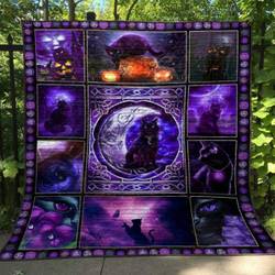 Black Cat Magic Quilt Blanket Lk08  Quilt and Home Decor