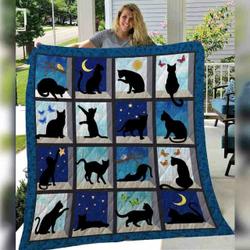 Black Cat Quilt Blanket ABC07112730 and Home Decor
