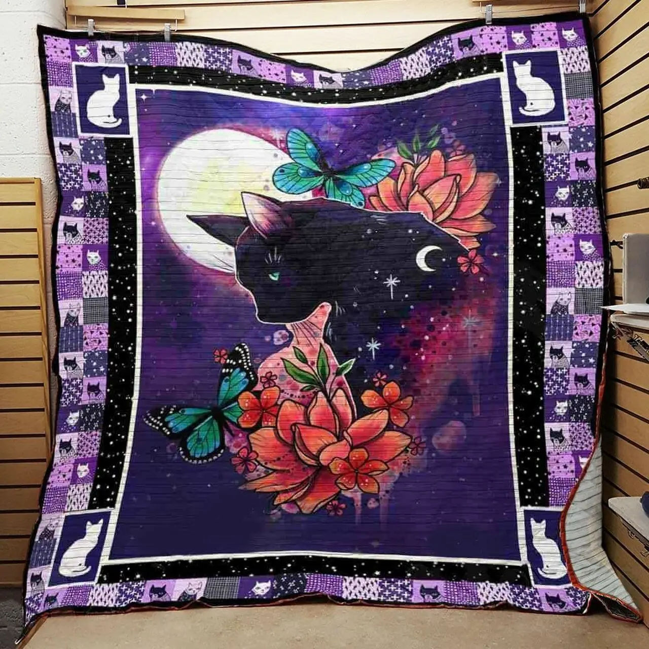 Black Cat Quilt Blanket ABC07112771 and Home Decor
