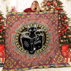 Black Cat V2 Lovely 3D Customized Quilt and Home Decor