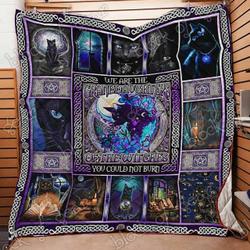 Black Cat Witch Ah Quilt Derqfc and Home Decor
