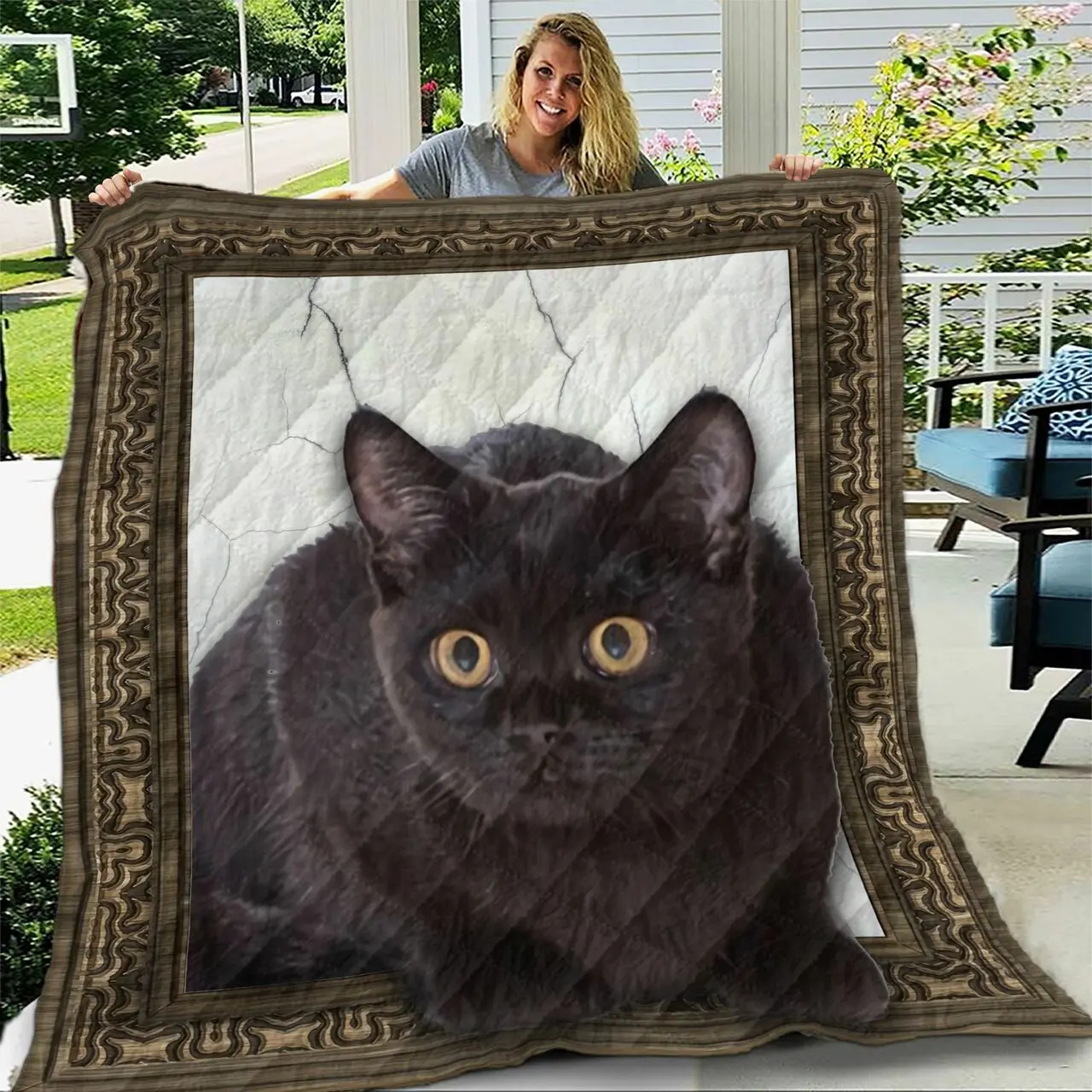 Black Cat ZV10NDC NTTH011298 3D Customized Quilt and Home Decor