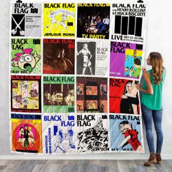 Black Flag Quilt Blanket 0286 and Home Decor