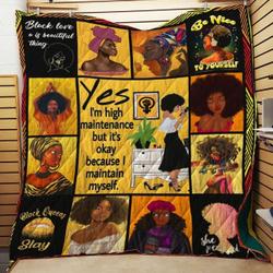 Black Girl Be Nice To Yourself DHCDHC DT1810 Quilt Blanket and Home Decor