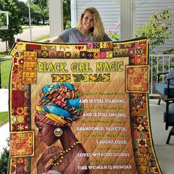 Black Girl Magic Has Cried A Thousand Tears Quilt Blanket Great Customized Gifts For Birthday Christmas Thanksgiving Perfect Gifts For African Culture Lover and Home Decor