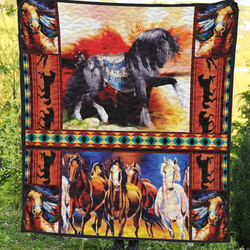 Black Horse V1 QE 3D Customized Quilt and Home Decor