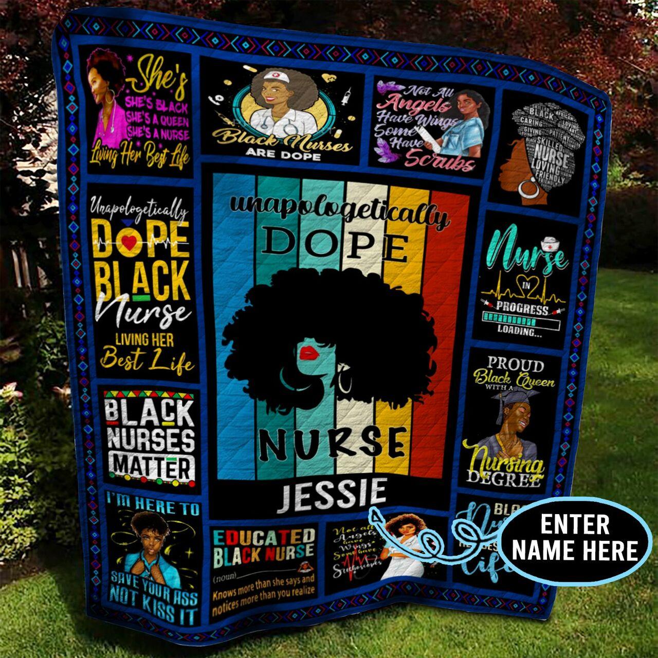 Black Nurse Personalized Quilt Blanket Bbb120603Nb and Home Decor