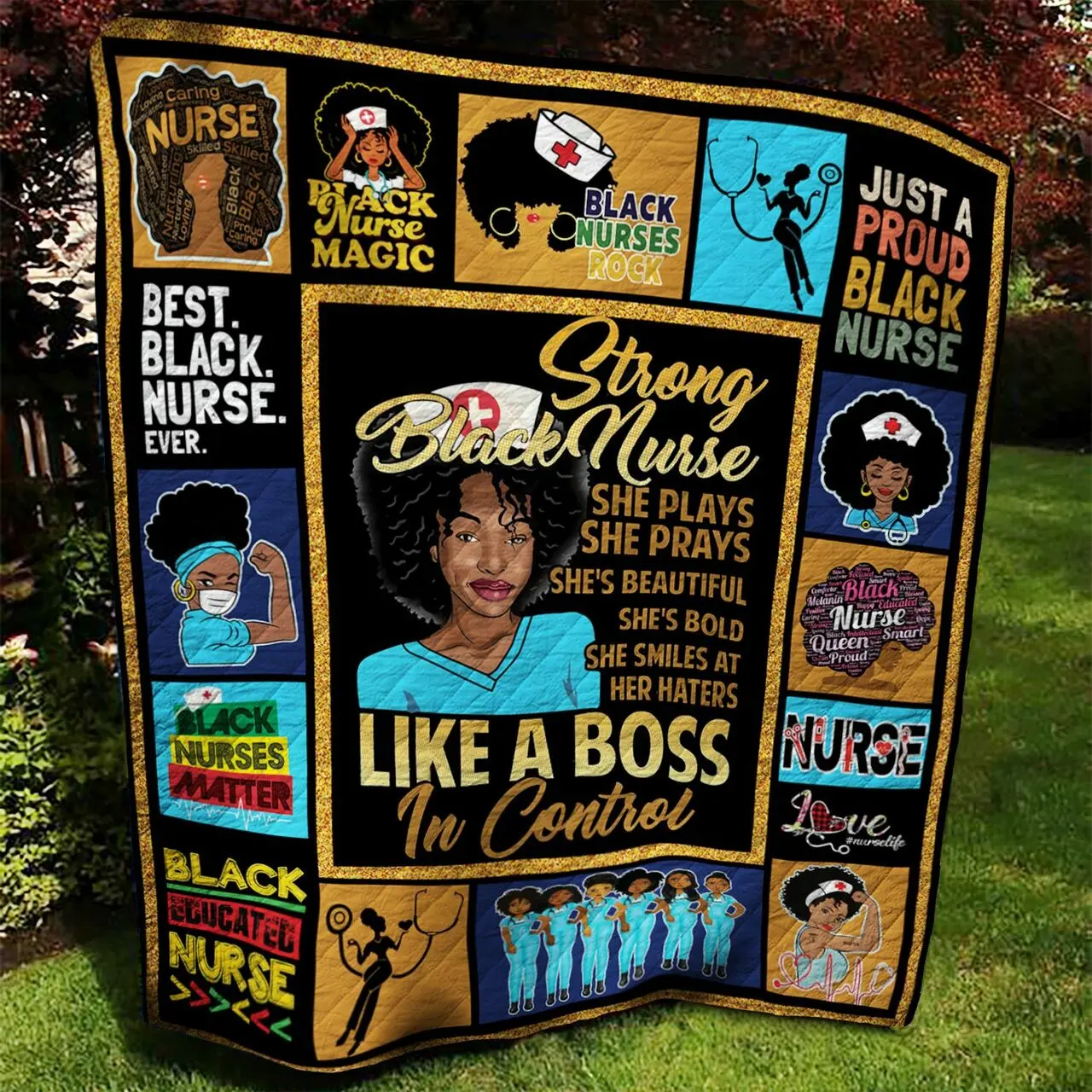 Black Nurse Quilt Blanket Aaa260601Ta and Home Decor