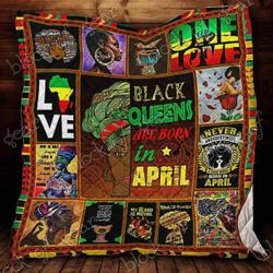 Black Queens Are Born In April Blanket Kc1307 Quilt and Home Decor