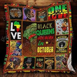 Black Queens Are Born In October Quilt Blanket P553Bq10  Quilt and Home Decor