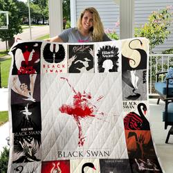Black Swan Quilt Blanket 0348 and Home Decor