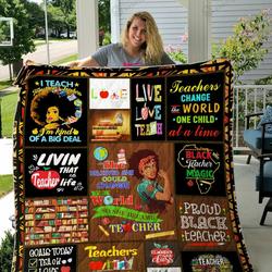 Black Teacher Magic Quilt Blanket Great Customized Blanket Gifts For Birthday Christmas Thanksgiving and Home Decor
