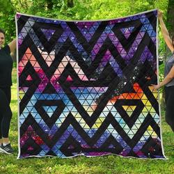 Black Triangle Galaxy Space Cl17100075Mdq Quilt Blanket and Home Decor