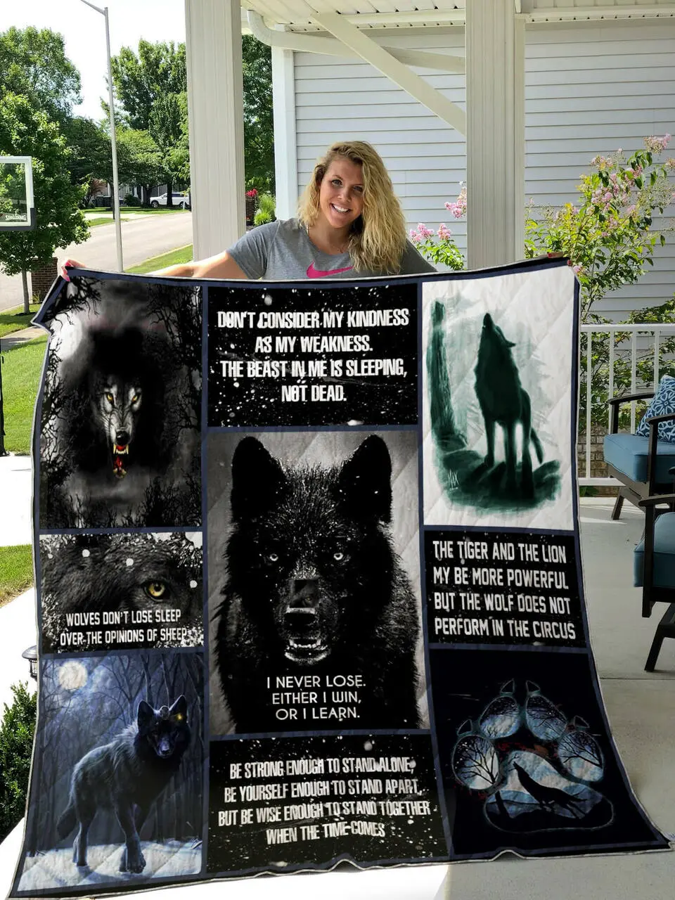 Black Wolf Quilt P366 and Home Decor