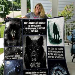 Black Wolf Quilt P366 and Home Decor