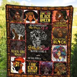 Black Woman Lets Happier HP137 3D Customized Quilt and Home Decor