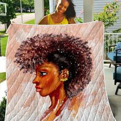 Black Women Locs Art TH2309164CL Quilt Blanket and Home Decor