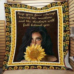 Black Women Sunflower Quilt Blanket ABC07112482 and Home Decor