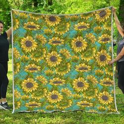 Blooming Sunflower Cl17100093Mdq Quilt Blanket and Home Decor