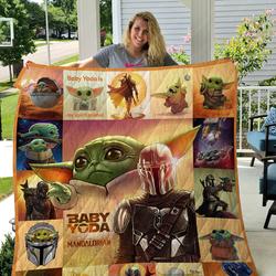 Blt  Baby Yoda Quilt Blanket Ver 6 and Home Decor