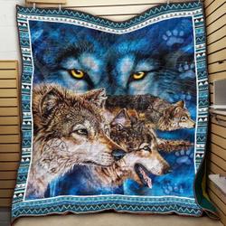 Blue And Grey Wolf BH13 NTTH011298 3D Customized Quilt and Home Decor