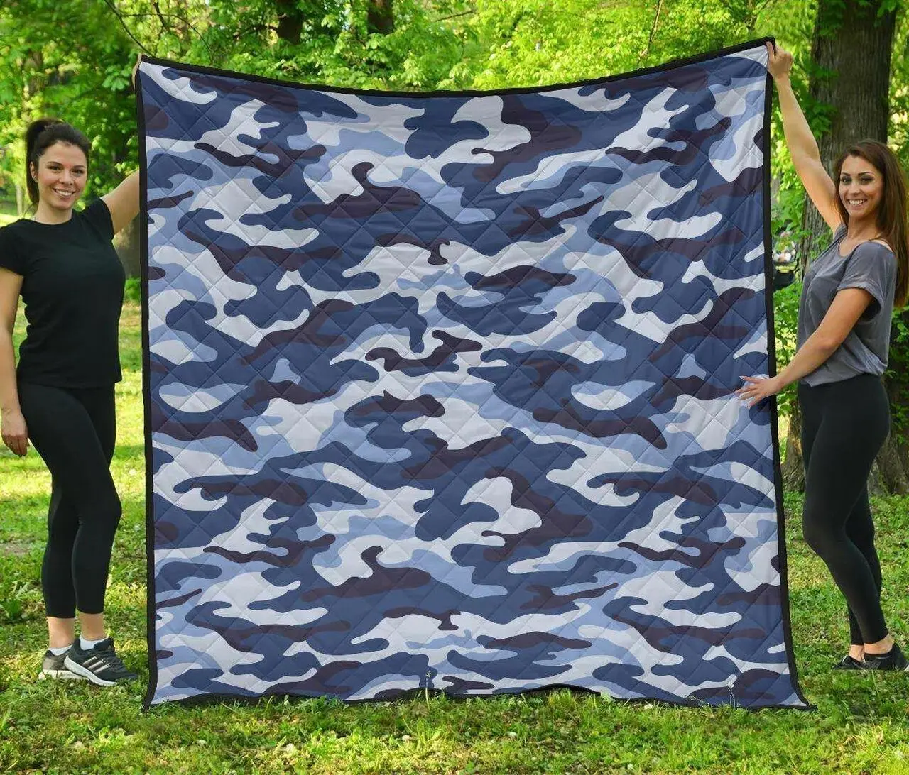 Blue Camo Camouflage Pattern DHCDHC DT1910 Quilt Blanket and Home Decor