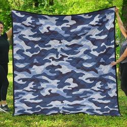 Blue Camo Camouflage Pattern DHCDHC DT1910 Quilt Blanket and Home Decor