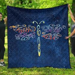 Blue Dragonfly Cl07110011Mdq Quilt Blanket and Home Decor