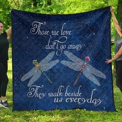 Blue Dragonfly Quilt Blanket and Home Decor