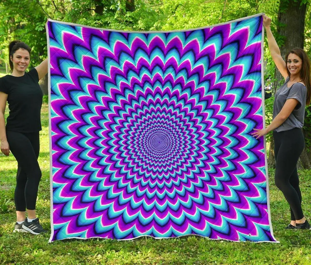 Blue Expansion Moving Optical Illusion Cl17100119Mdq Quilt Blanket and Home Decor